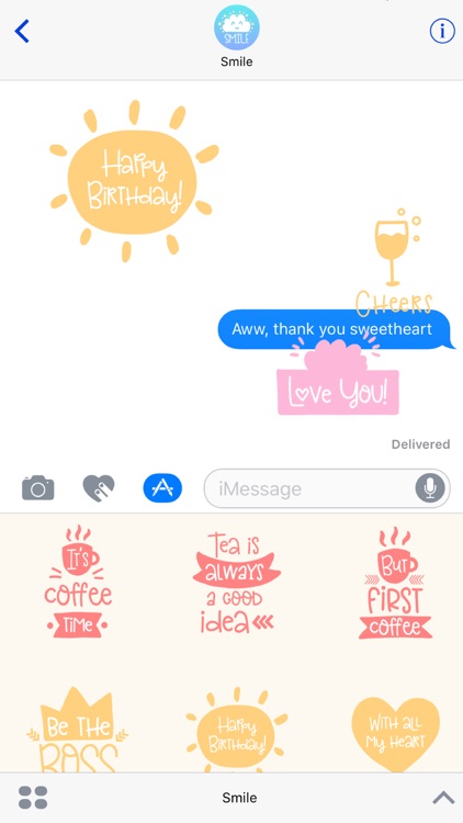 Smile - Sweet Everyday Saying Stickers screenshot-4