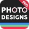 Photo Designs Pro for iPhone is the perfect design application for adding overlays over your photos plus the current time and location