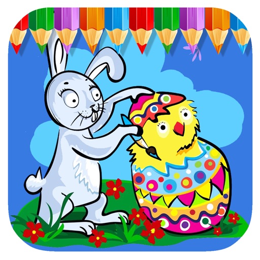 Free Coloring Page Game Bunny And Chicken Icon