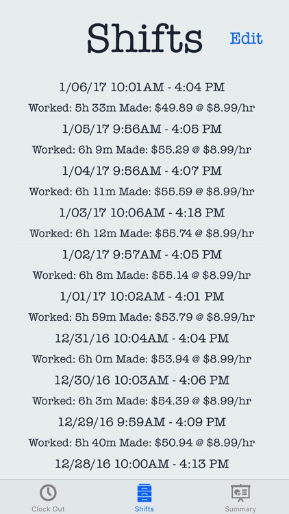 Clock In/Out for Work- Shift Tracker for your Job