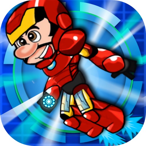 Mr Iron Jet : fast runner man hero icon