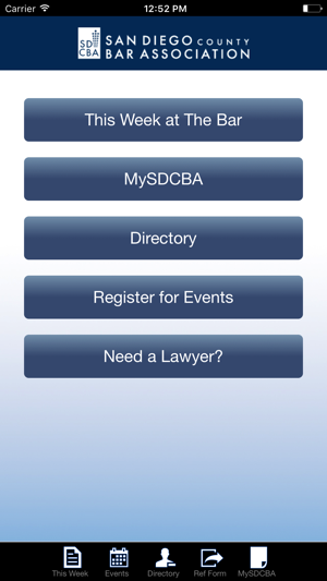 San Diego County Bar Association Mobile App(圖1)-速報App