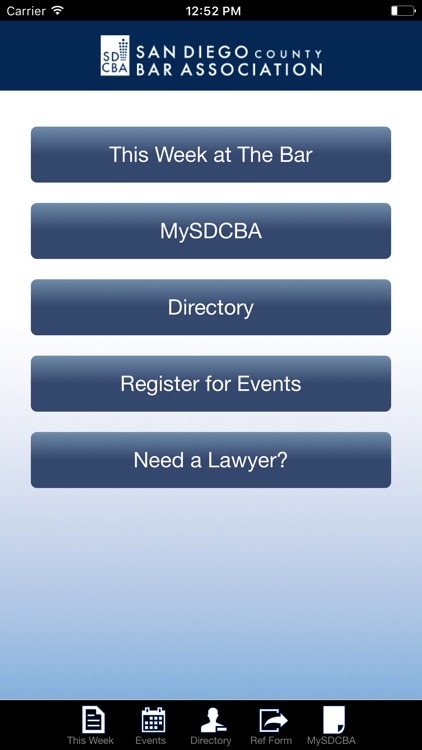 San Diego County Bar Association Mobile App