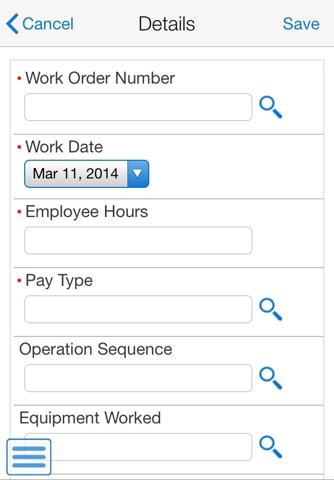 Equipment Work Order Time Entry Smartphone for JDE screenshot 4