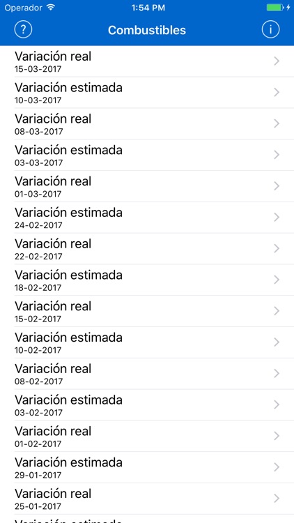 Variación Combustibles Chile