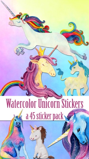 Watercolor Unicorn Sticker Pack(圖1)-速報App