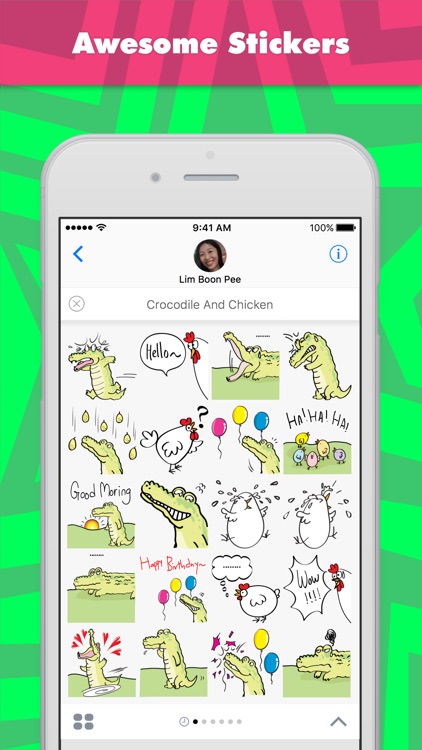 Crocodile And Chicken stickers by wenpei