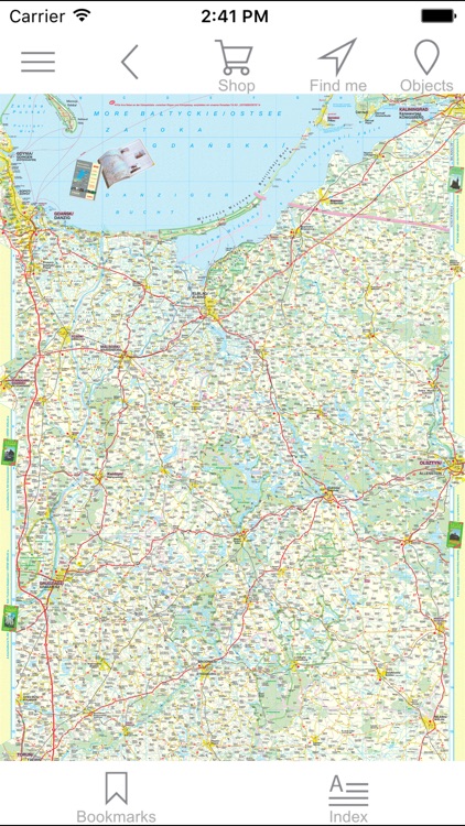 Poland. West and East Prussia. Road map