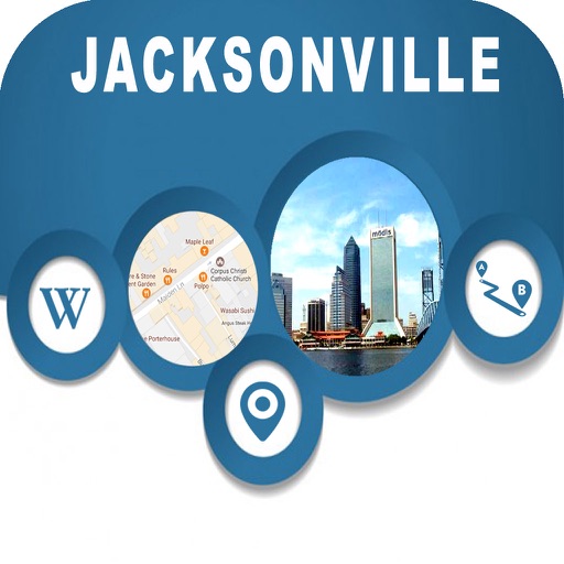 Jacksonville Florida Offline City Maps Navigation Icon