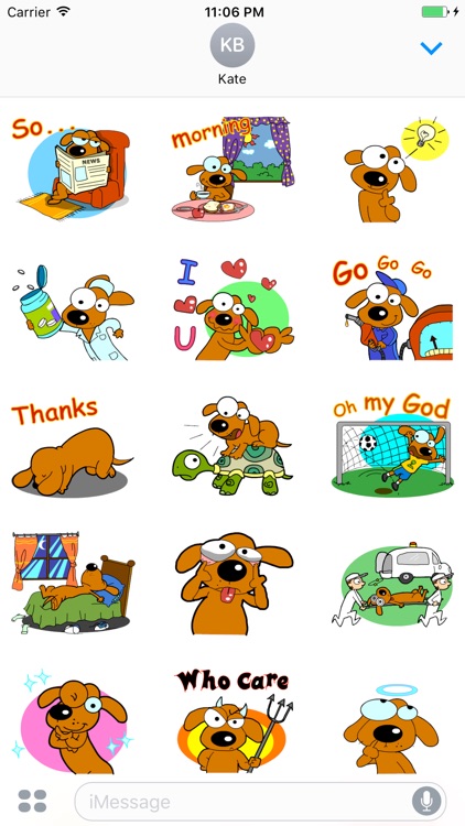 Funny Brown Puppy English Sticker