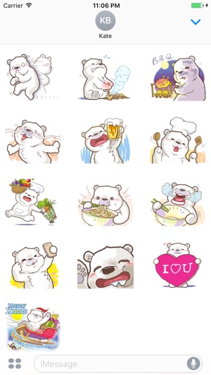 August The Friendly Polar Bear Stickers(圖3)-速報App