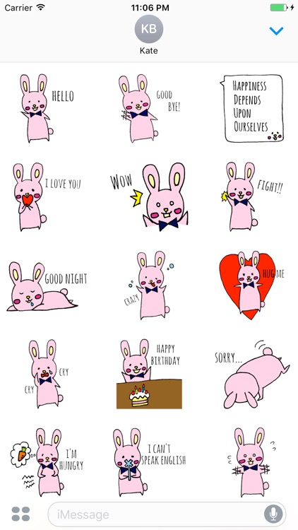 Kari The Pink Bunny English Sticker