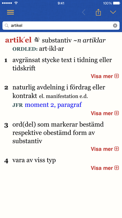 Svensk ordbok utgiven av Svenska Akademien Screenshot 4