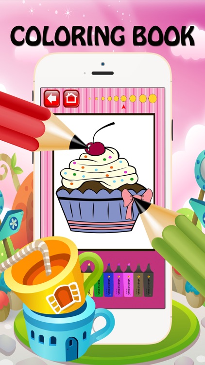 Valentine Cup Cake Bakery Coloring Book For Kids