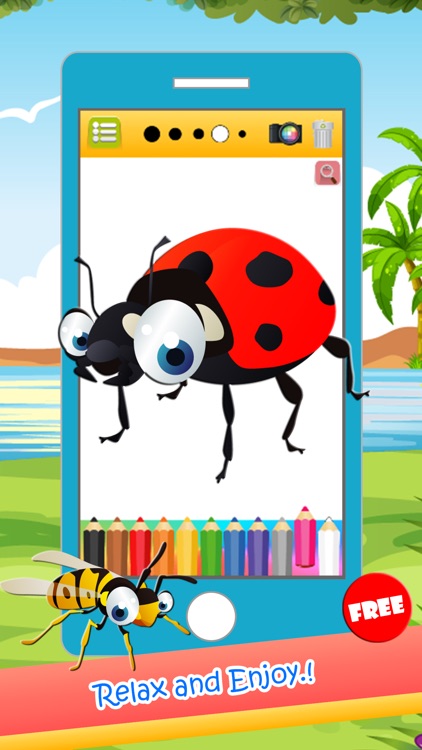 Insects & Bugs Coloring Book Painting Pages Games screenshot-3