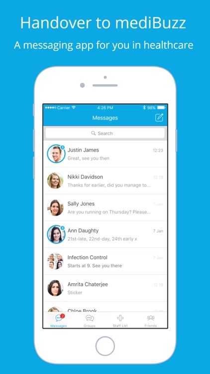 mediBuzz – messaging app