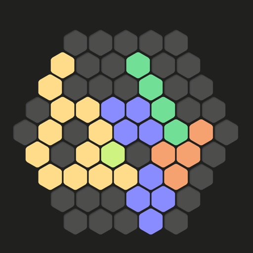 Hex bit-Hexagon box placed eliminating game Icon