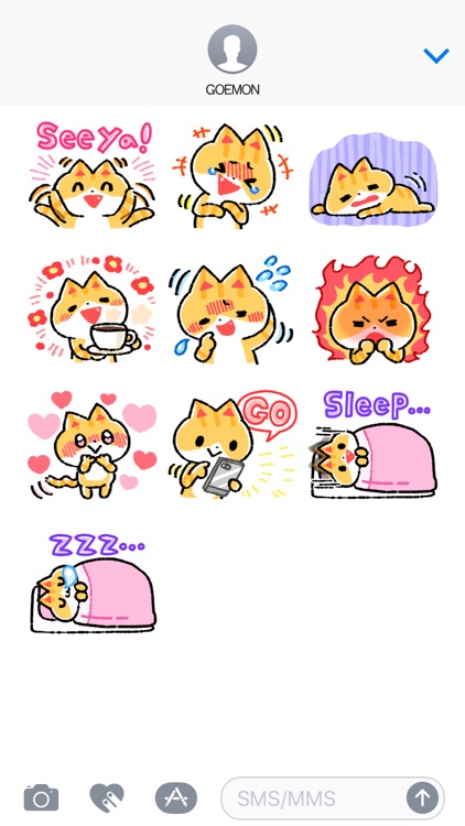 Cute Cat Goemon Sticker screenshot-4