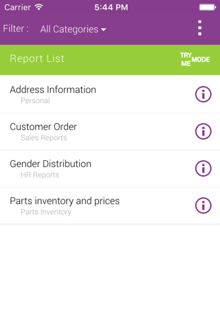 IFS Quick Reports - náhled