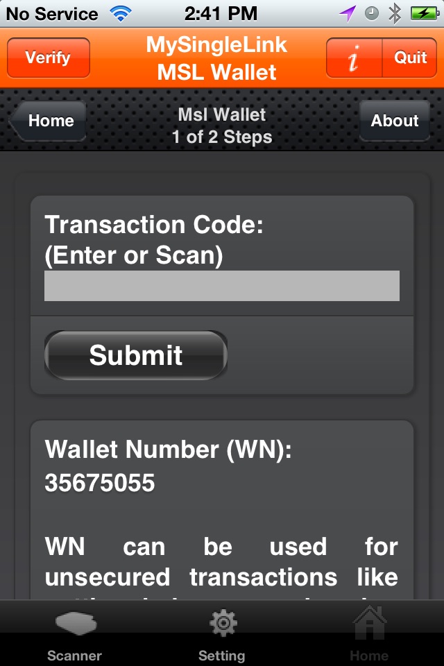 MSL Wallet screenshot 2