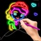 beautiful, cool and cute Glow draw art - princess , Numbers ,Alphabets ,animals ,space with Magic colors, 180+ beautiful drawing pages ready for your kids to learn draw glow flower and glow cartoon ,Numbers ,Alphabets 