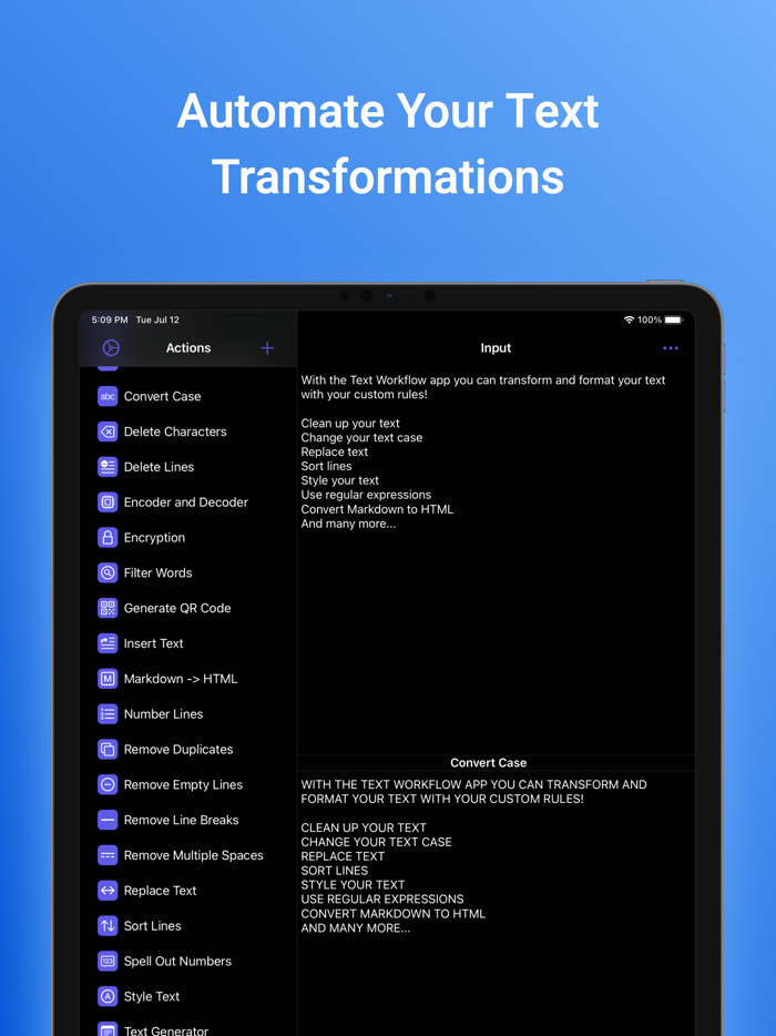 Text Workflow Transformations
