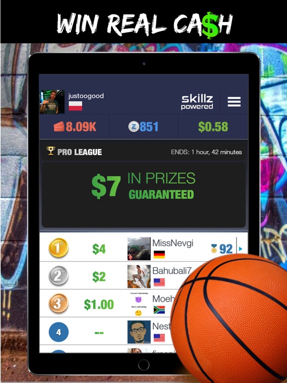 Real Money Basketball Skillz screenshot 2