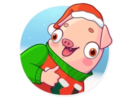 Christmas Piggy Funny Sticker