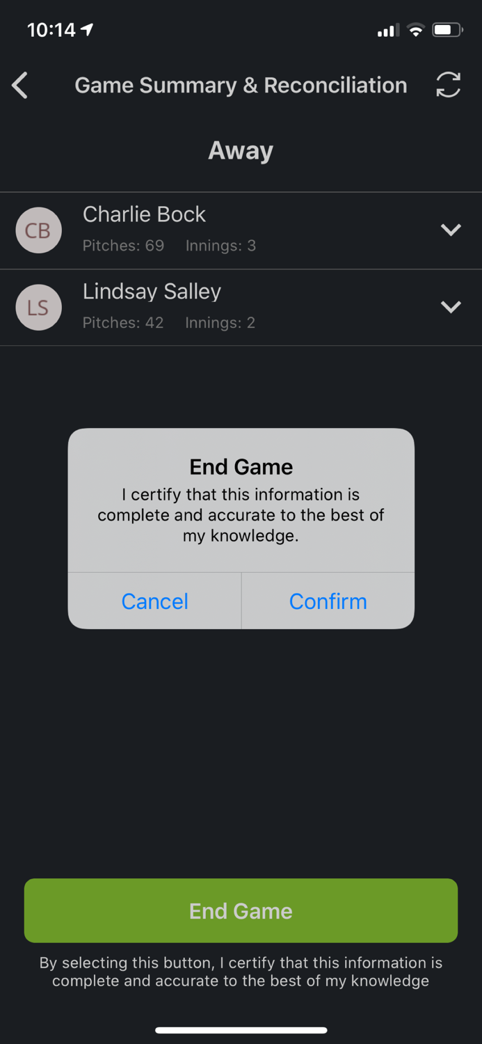 ChangeUp Baseball Pitch Count