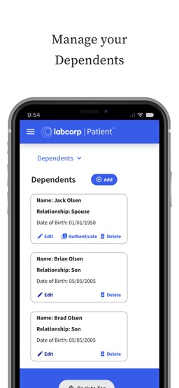 Labcorp | Patient app screenshot