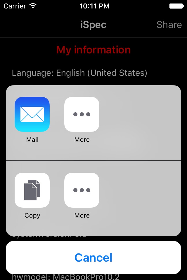 iSpecs - Get all Device infos screenshot 2