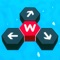 Take out black hexes to complete the word puzzles