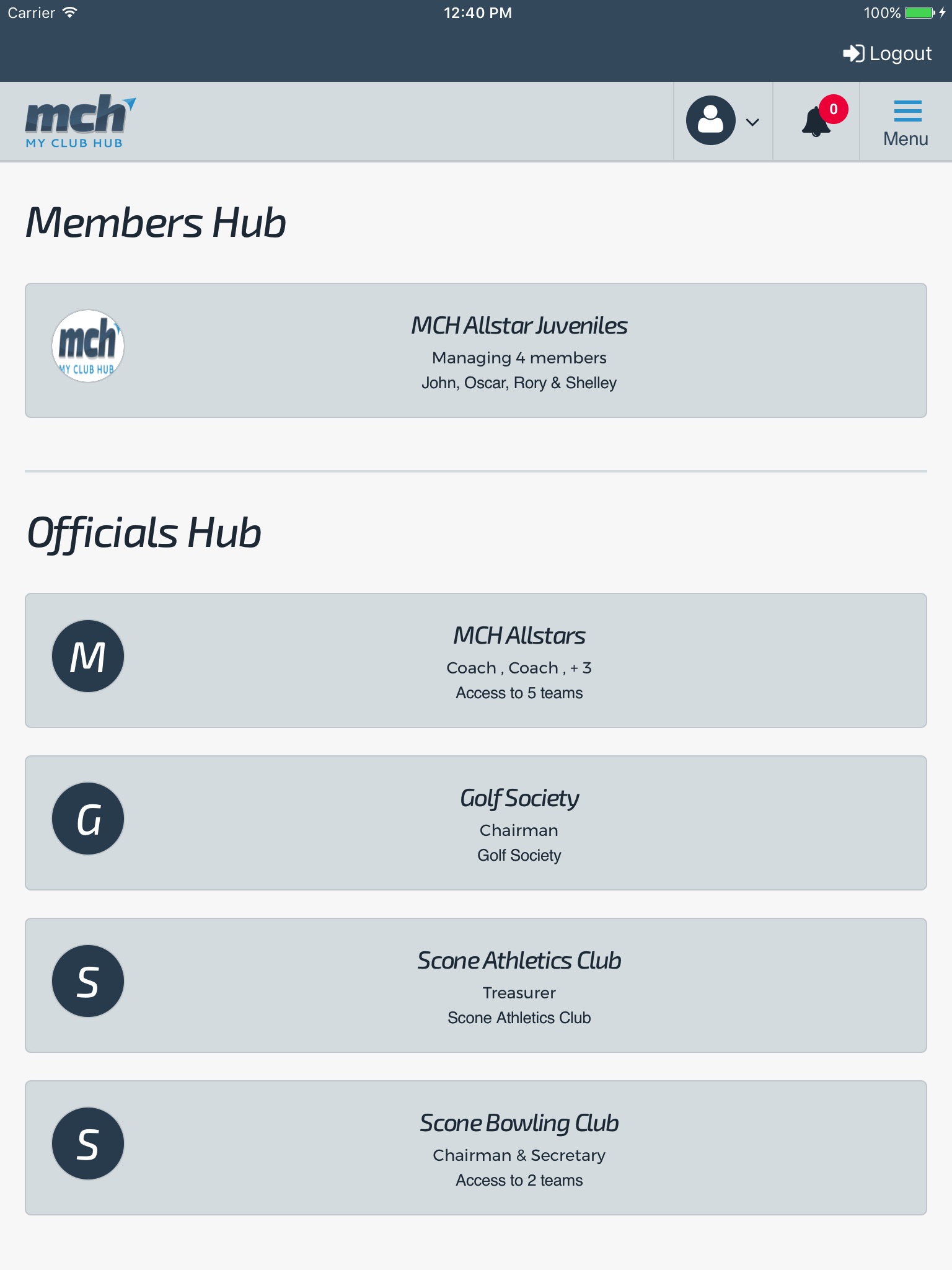 MCH My Club Hub screenshot 2