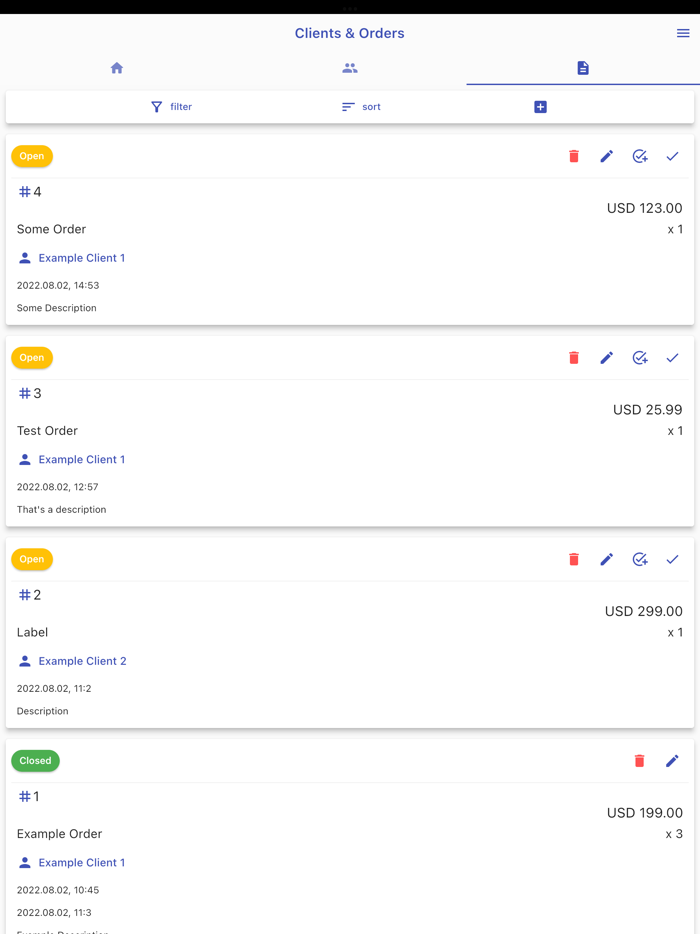 Clients and Orders CRM