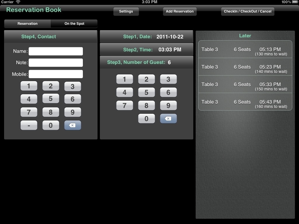 Reservation Book Pro screenshot 2