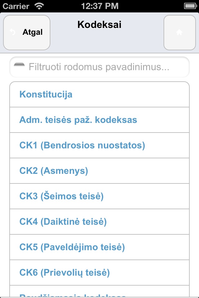 Infolex.Kodeksai Plius screenshot 2