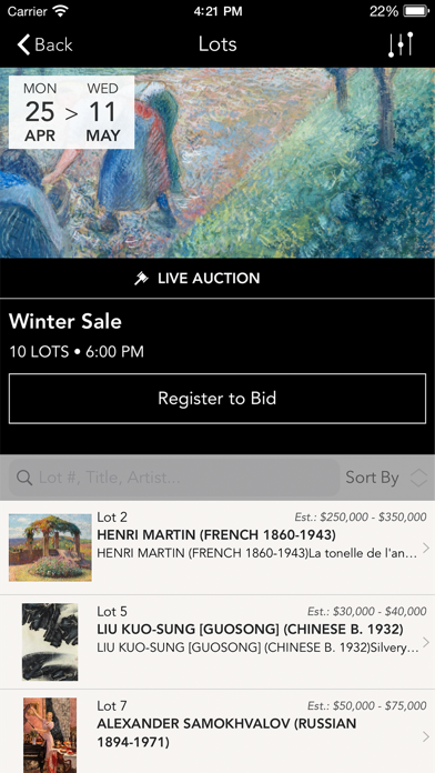 Shapiro Auctions screenshot 2