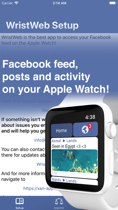 WristWeb for Facebook screenshot1