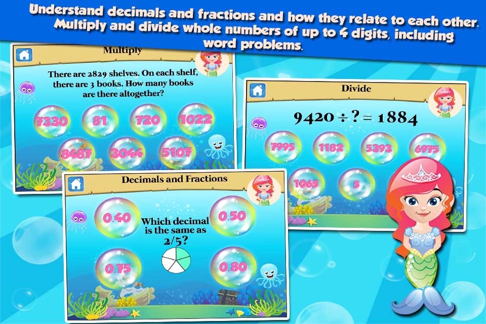 Mermaid Princess Grade 3 Games screenshot 2