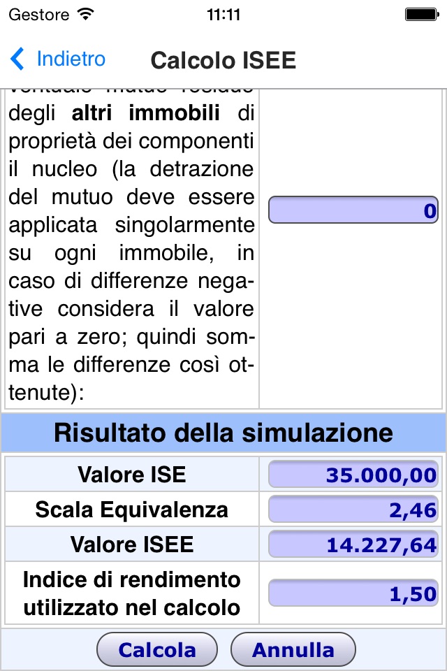 Simulazione Calcolo ISEE screenshot 3