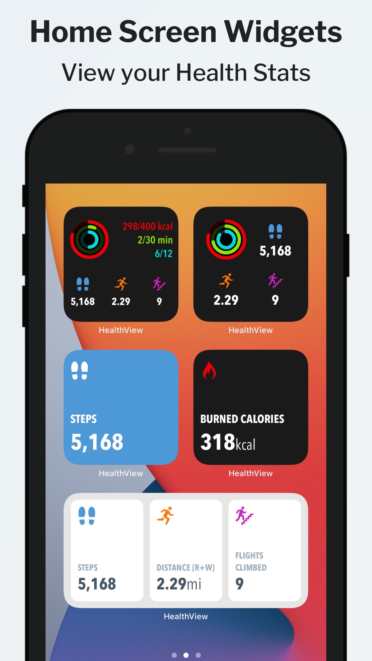 Screenshot do app HealthView Widget