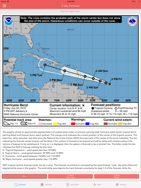 National Hurricane Center Data screenshot 2