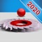 How far can you roll the balls through the obstacles in this hole table game