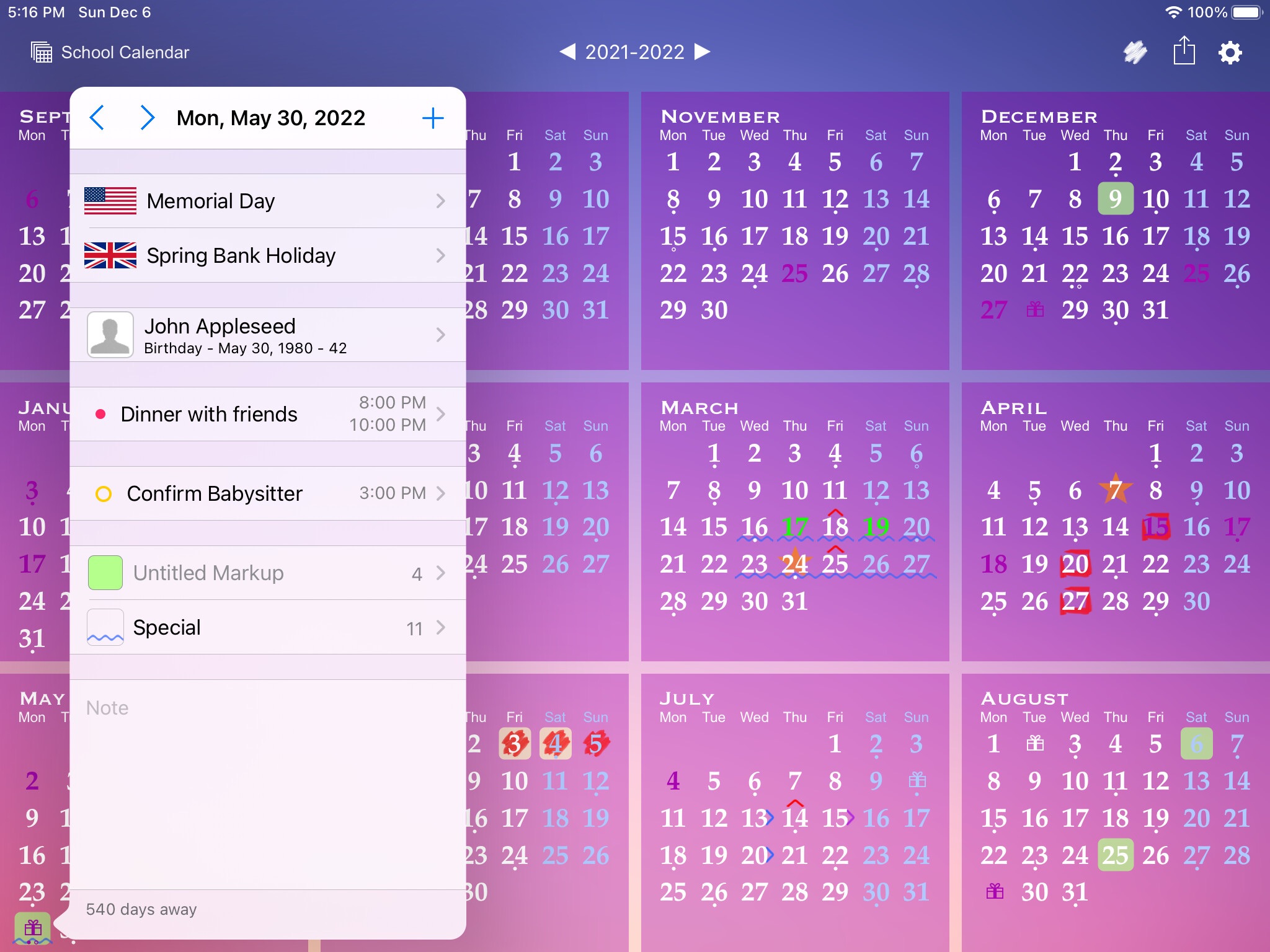 All-in-One Year Calendar Pro screenshot 3