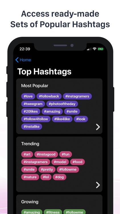 Fitness Hashtags App