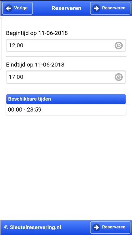 Sleutelreservering screenshot-3