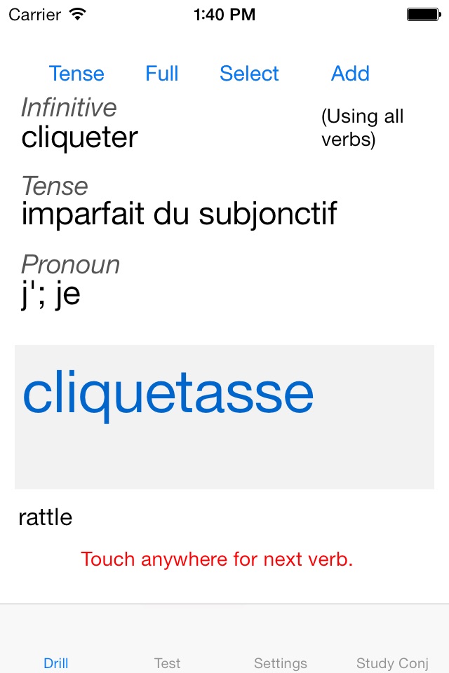 Verbes - French Verb Trainer screenshot 2