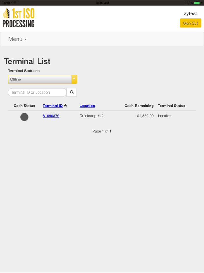 1st ISO ATM Management