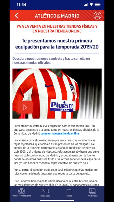 tienda atletico de madrid empleo