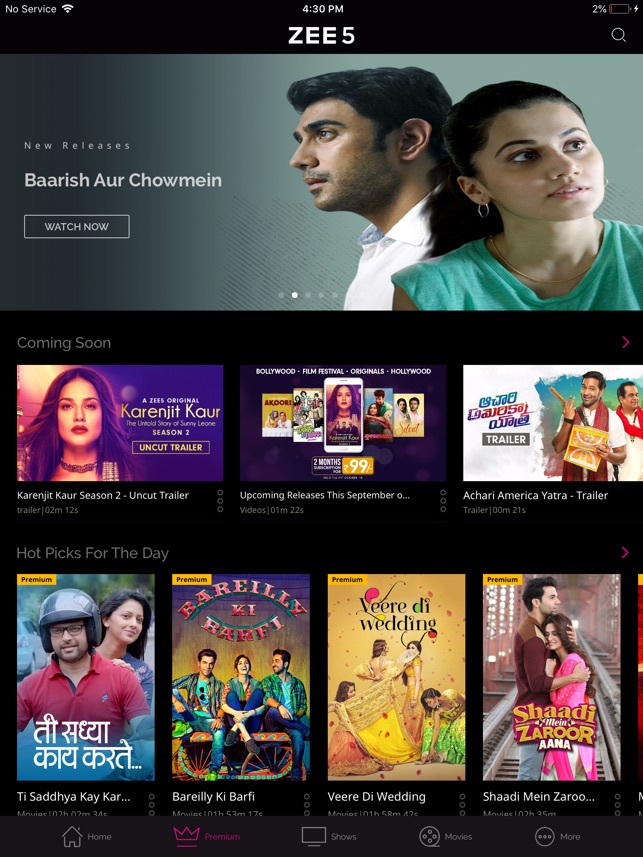 Zee5 Shows Live Tv Movies On The App Store